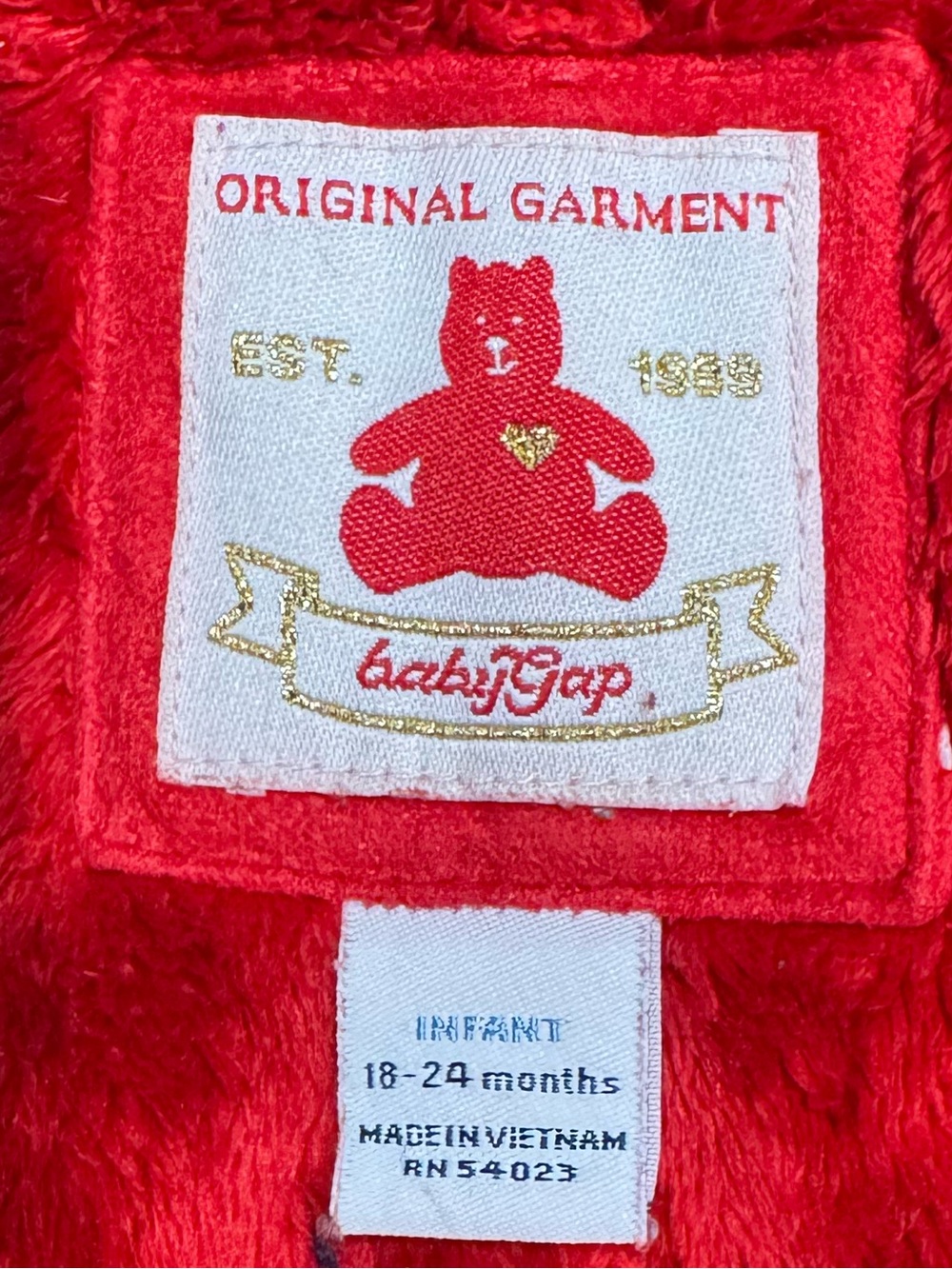 2006 GAP Red Plush Infant Jacket